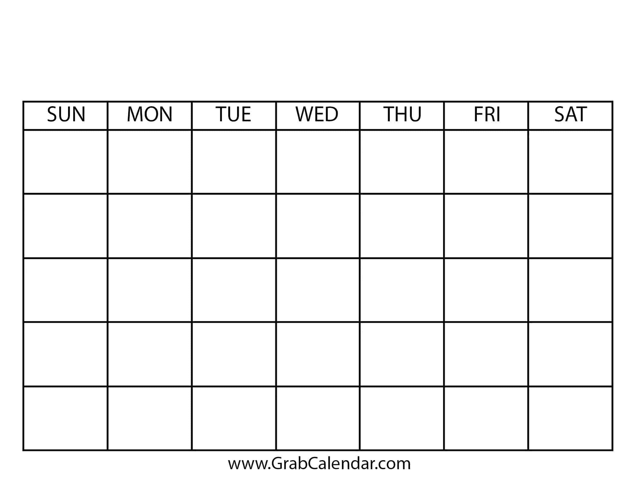 Blank Calendar - Printable Blank Calendar Template | Printable Calendar For Specific Dates