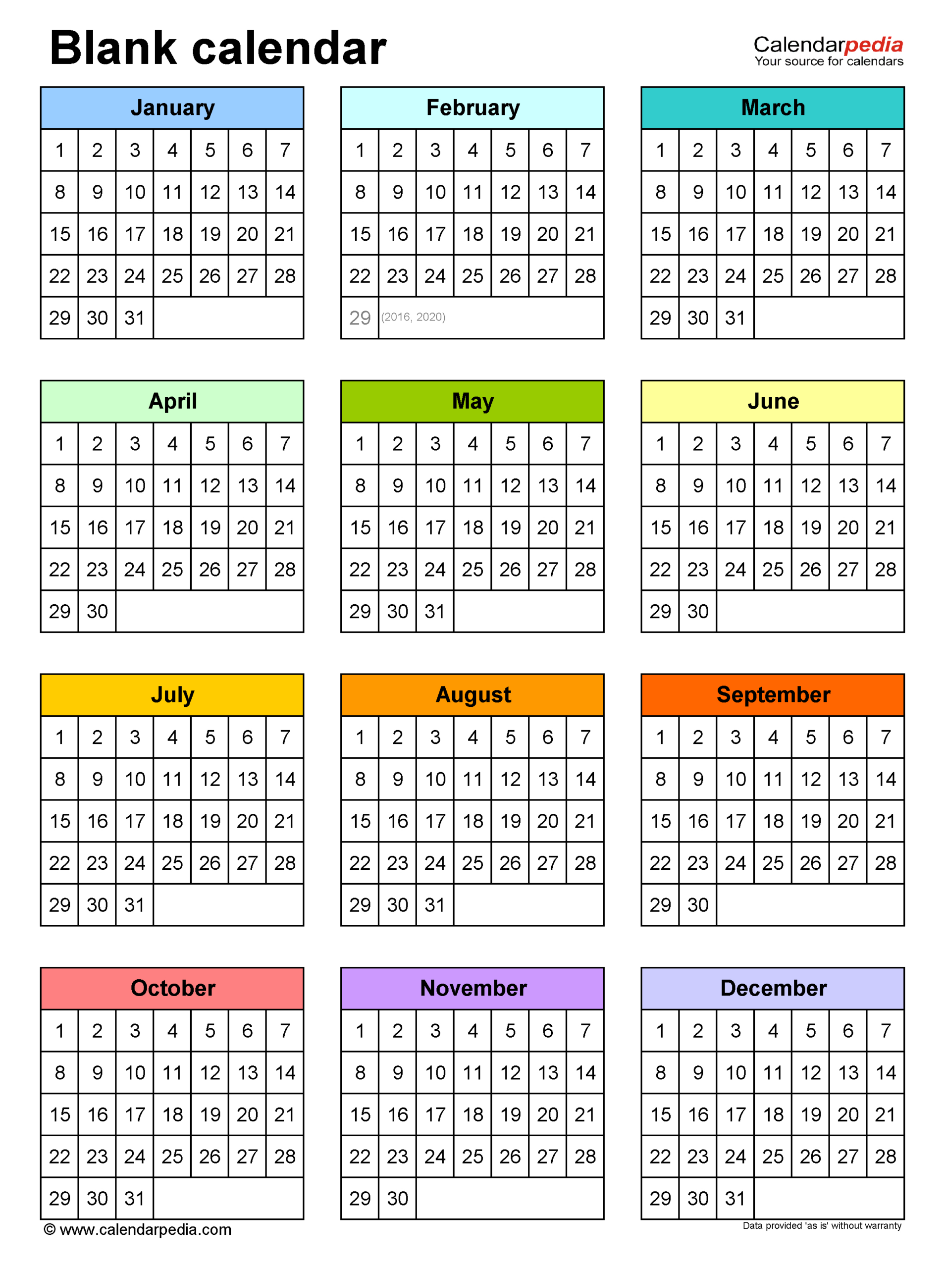 Blank Calendars - Free Printable Microsoft Word Templates | Is There A Printable Calendar In Word?