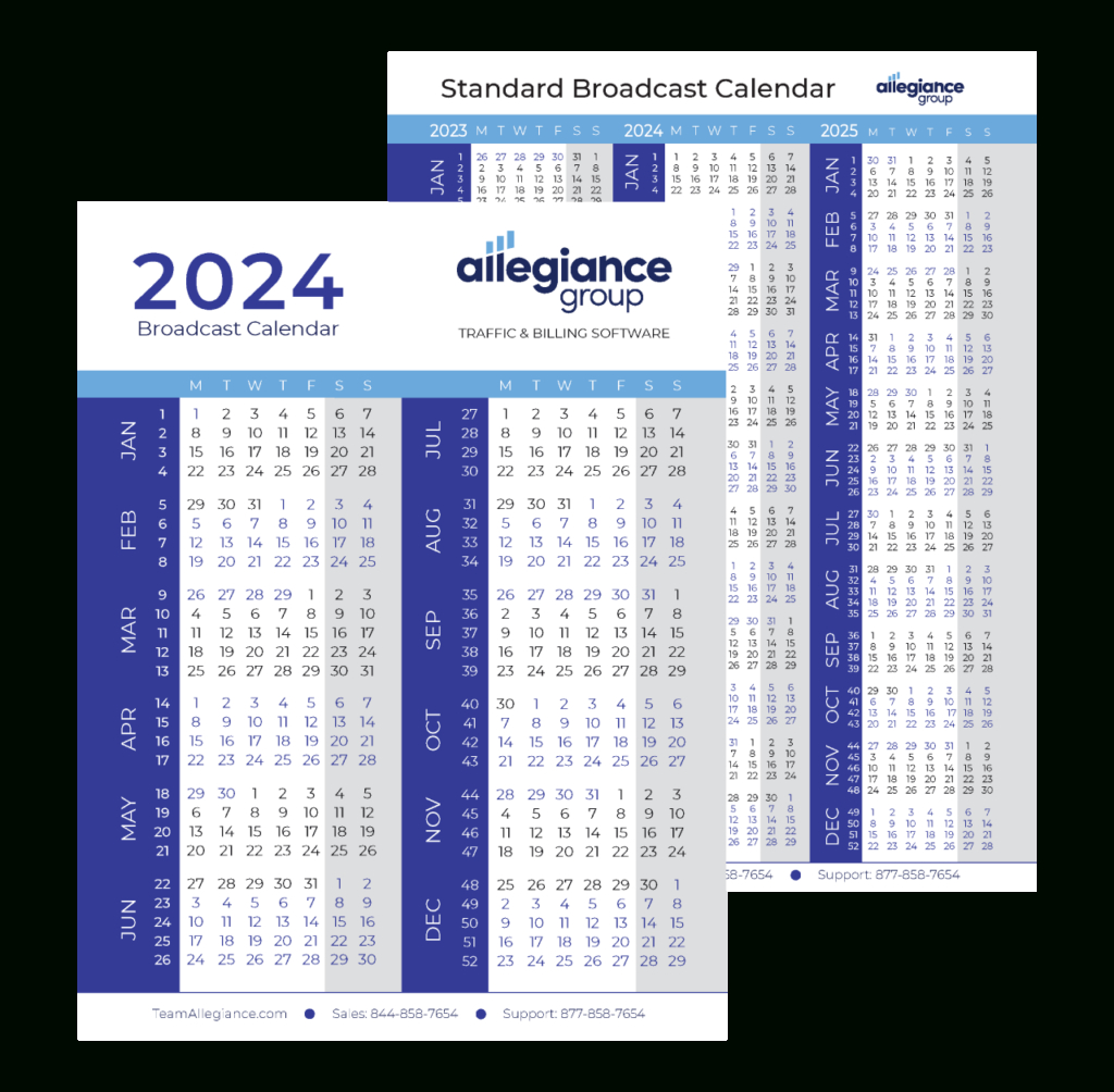 Broadcast Calendar 2024 - Allegiance Group | | Broadcast Calendar 2024 Printable