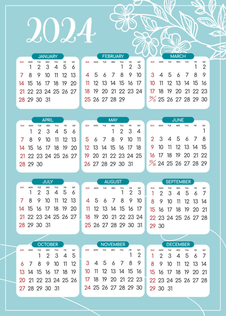 Calendar 2024 - All Months - National Holidays. Calendar | Printable Calendar 2024 Pakistan