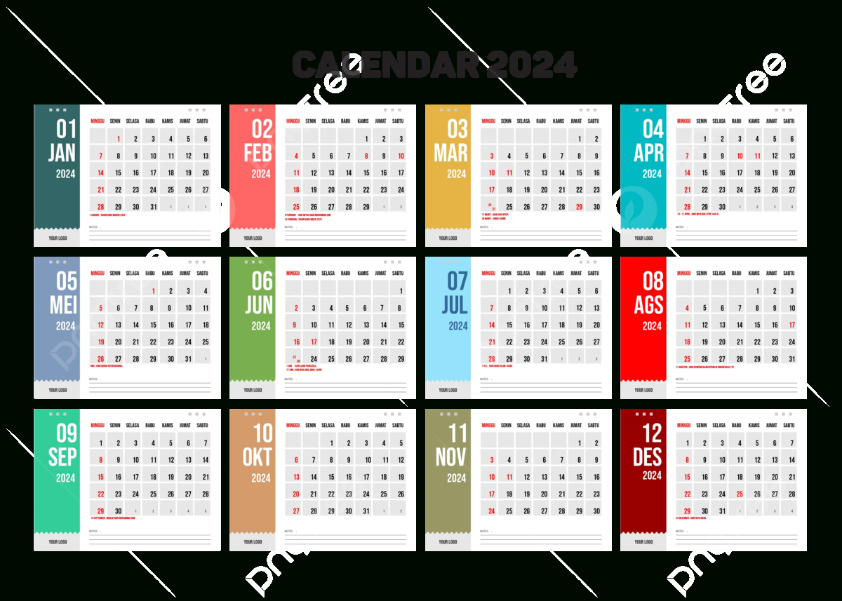 Calendar 2024 Complete With National Holidays Vector, 2024 | Printable Calendar 2024 Indonesia