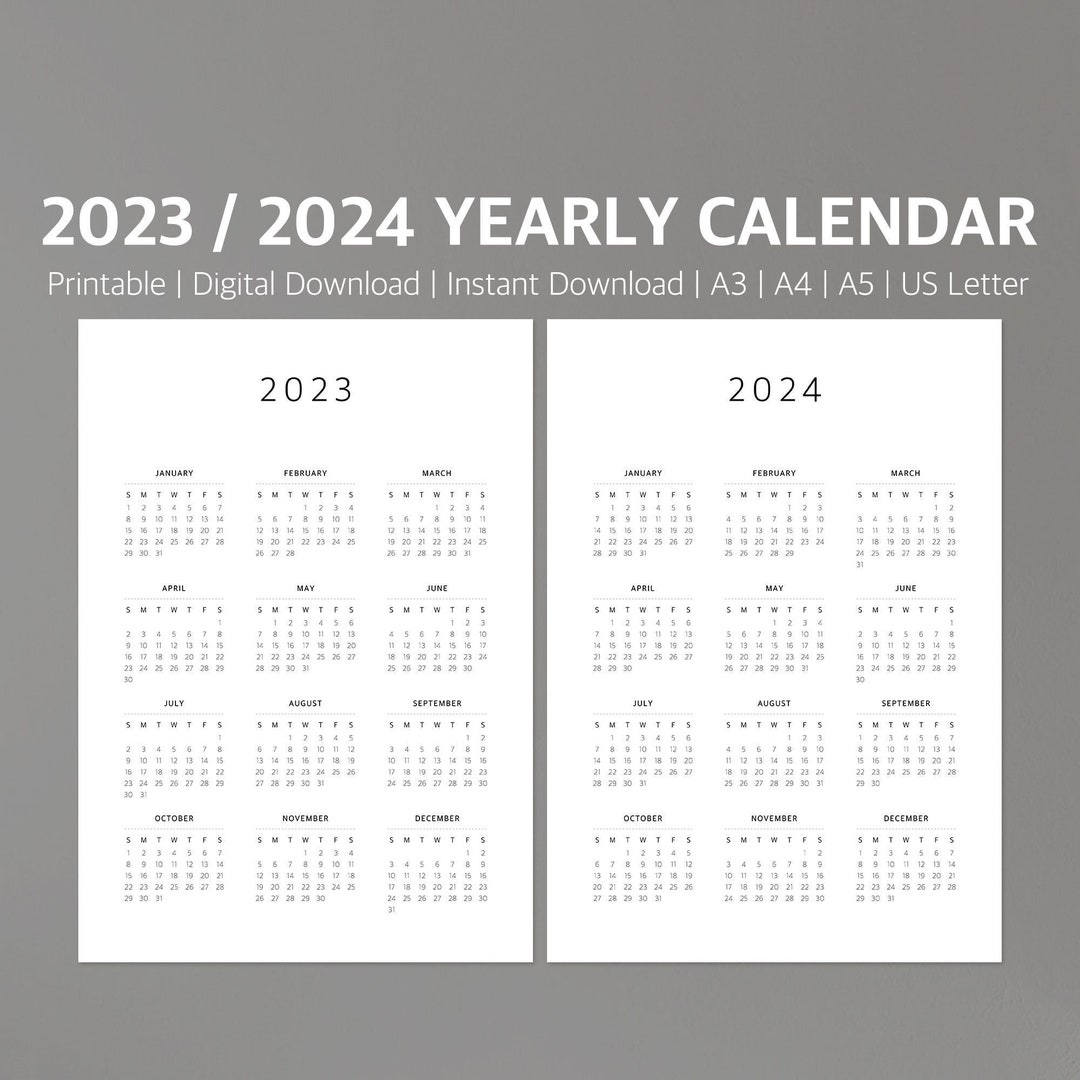Calendrier 2023-24 Imprimable Calendrier Annuel Calendrier - Etsy France | 2024 Financial Year Calendar Australia