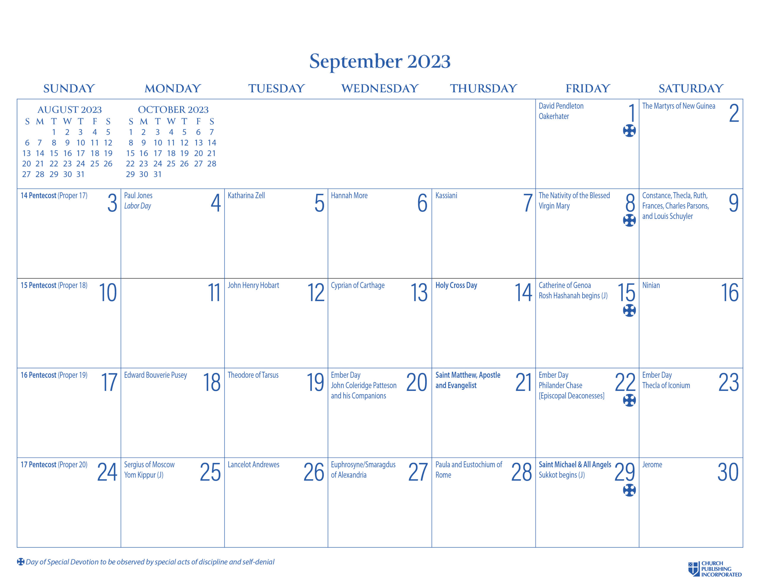 Churchpublishing: 2024 Parish Wall Calendar | Printable Catholic Calendar 2024
