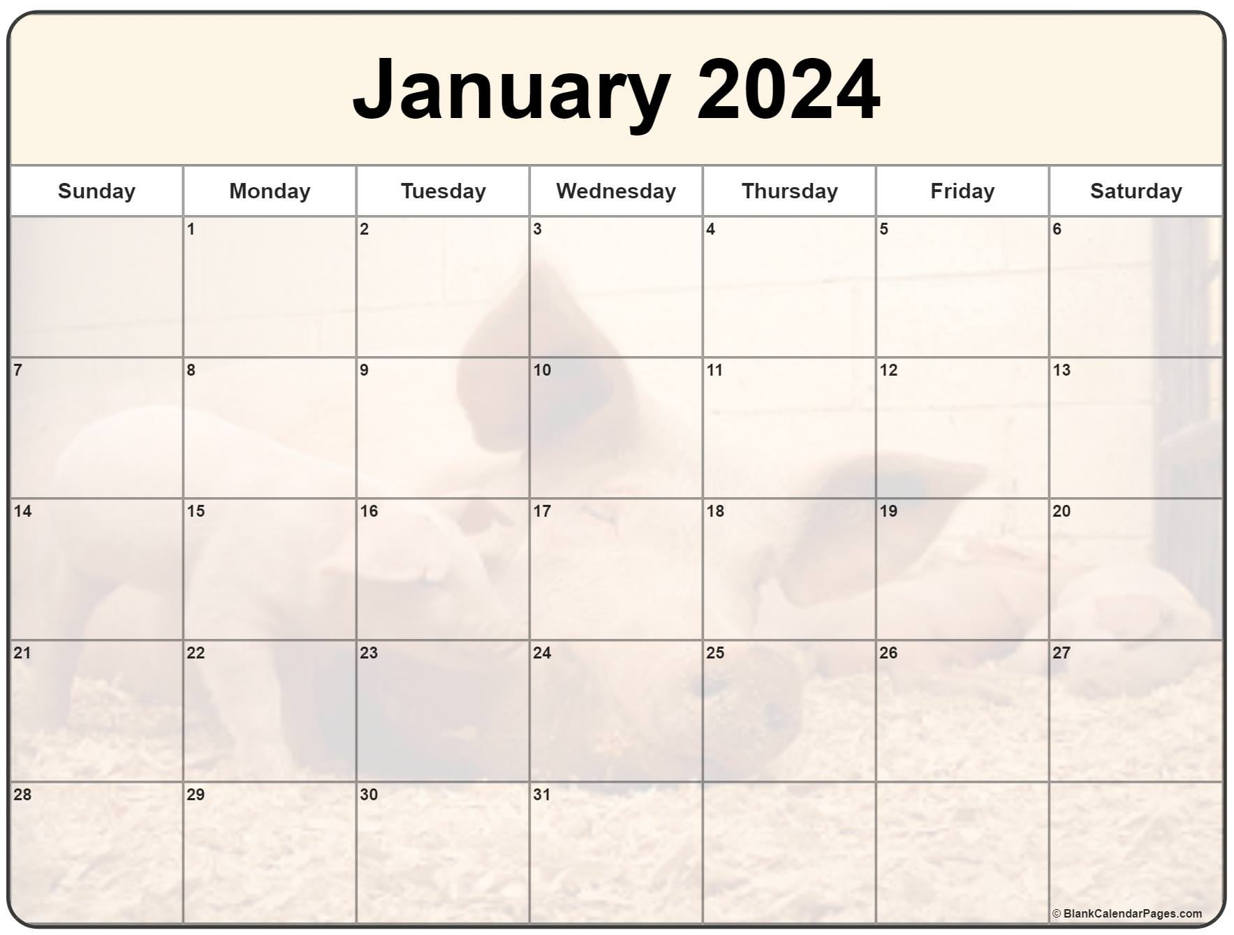 Collection Of January 2024 Photo Calendars With Image Filters. | Printable Calendar January 2024 Australia
