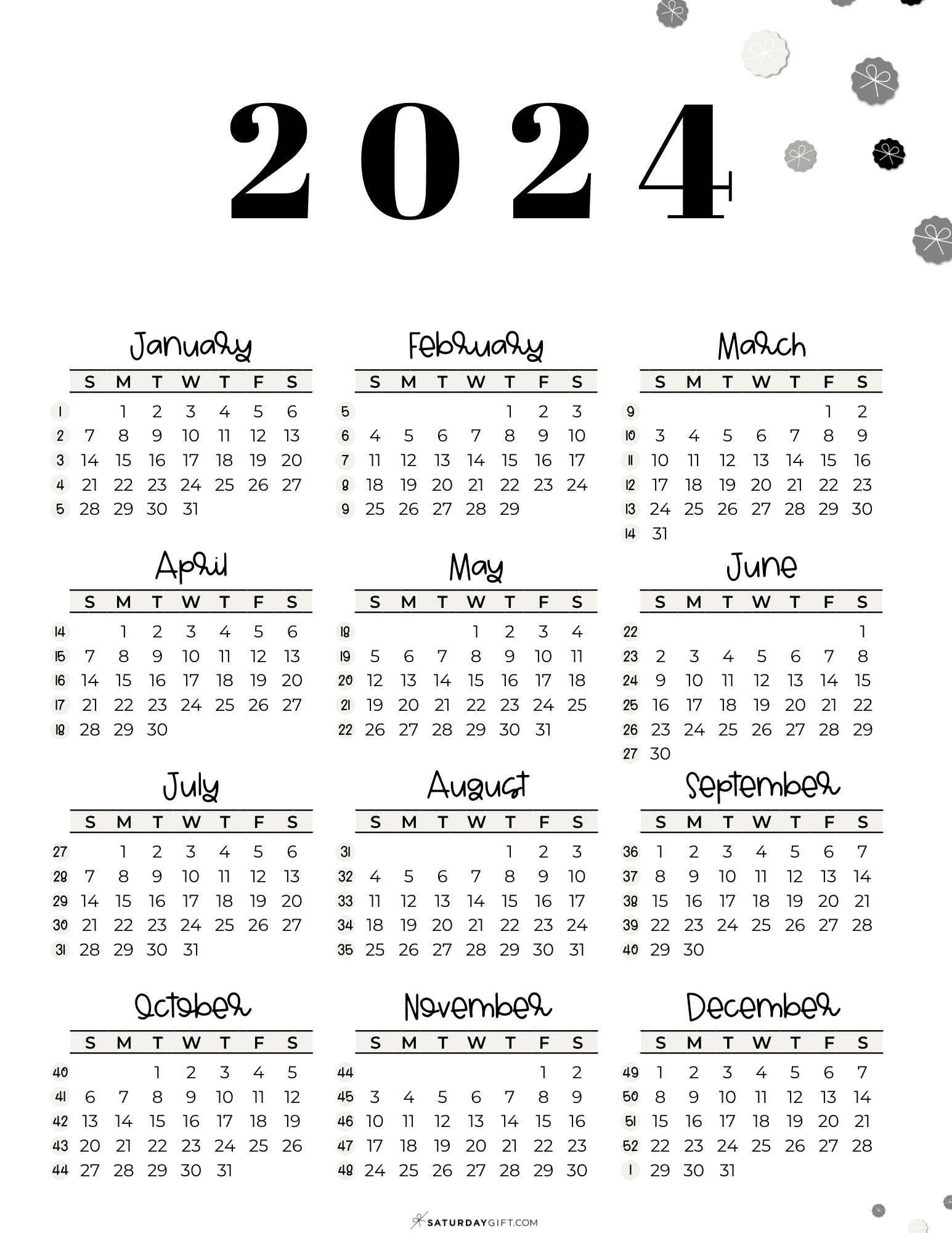 Day Numbers For 2024 - What Day Is It? | 2024 Annual Calendar