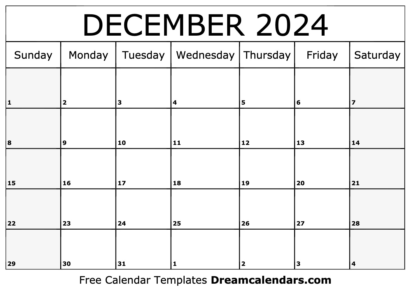 Dec 2024 Calendar Printable Free Printable Calendar 2024