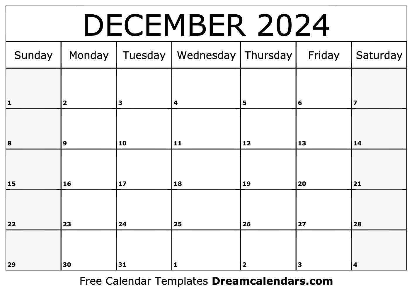 December 2024 Calendar | Free Blank Printable With Holidays | December 2024 Calendar Printable Free