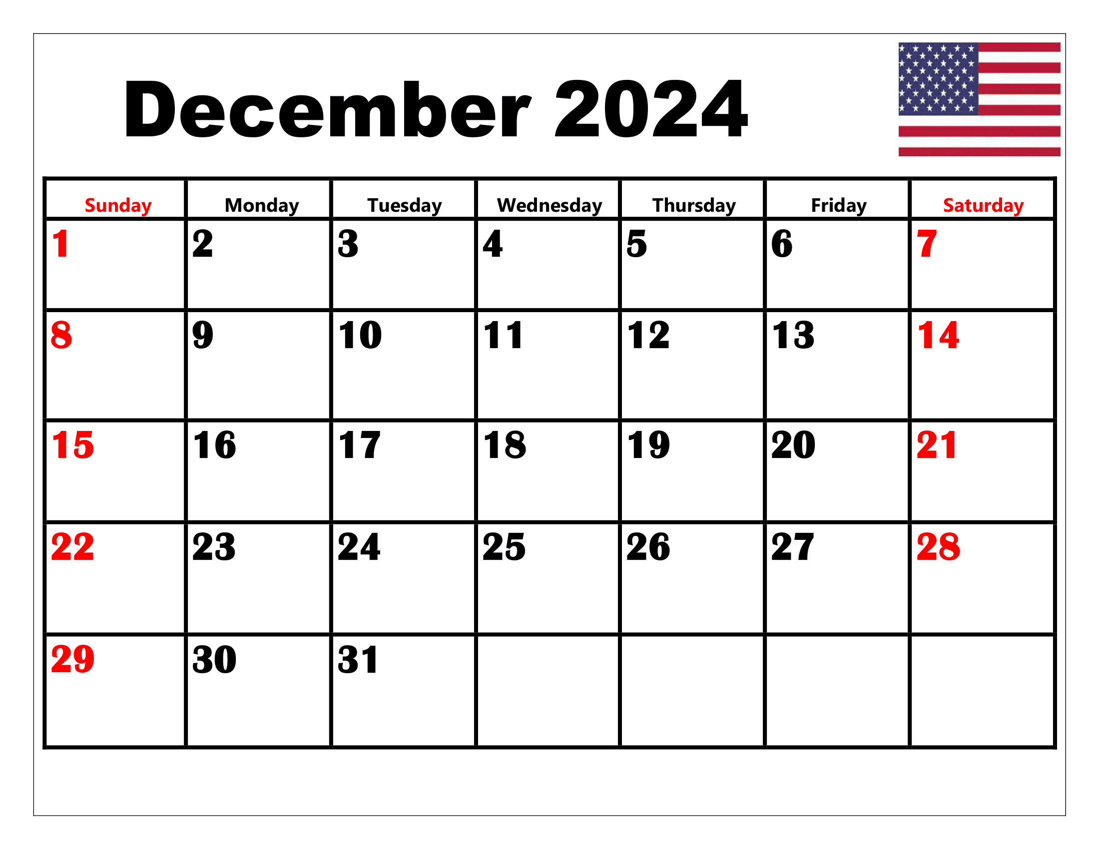 December 2024 Calendar Printable Pdf Blank Free Templates | Free Printable Calendar December 2024