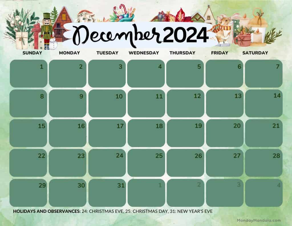 December 2024 Calendars (52 Free Pdf Printables) | Free Printable Calendar December 2024