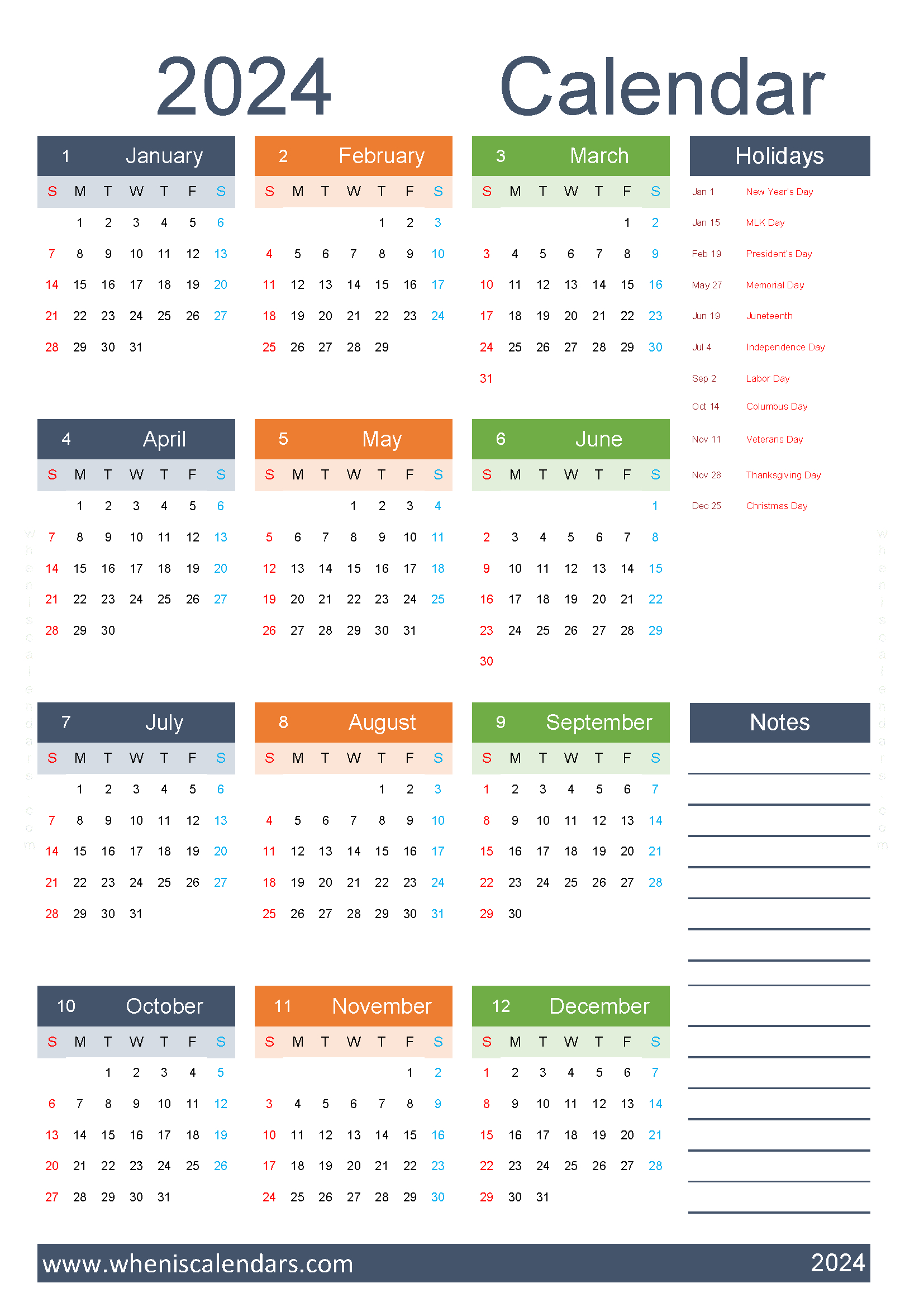 Download Blank 2024 Calendar Printable A4 O24Y043 | 2024 Calendar Printable A4