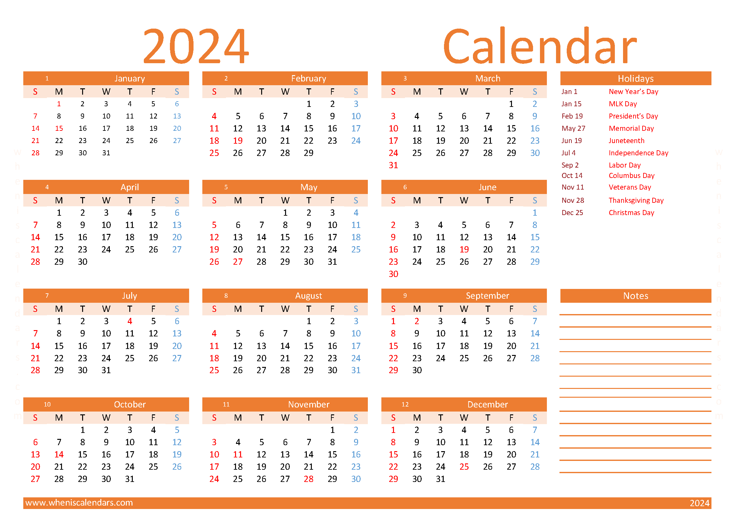 Download Free Printable 2024 Calendar A4 O24Y008 | A4 Calendar 2024 Printable Free Download