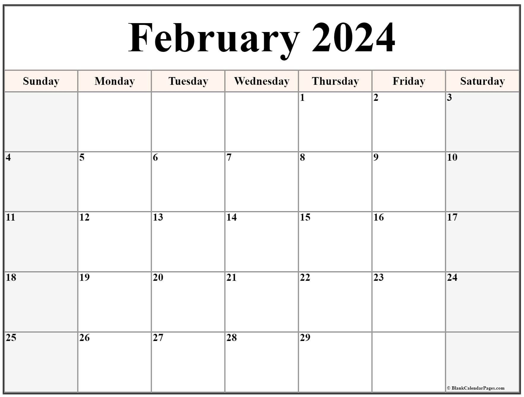 February 2024 Calendar | Free Printable Calendar | Free Printable Calendar 2024 Vertex