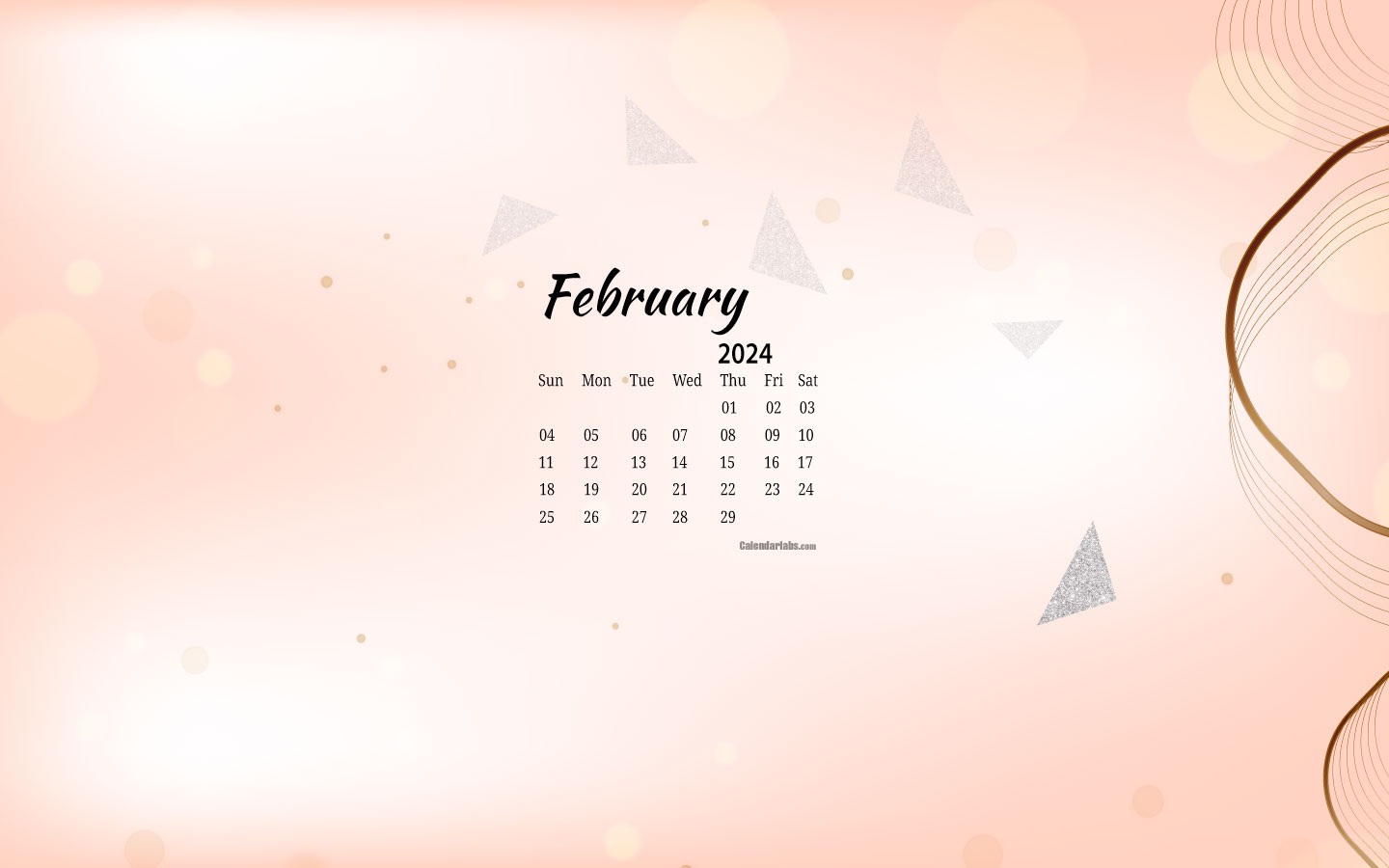 February 2024 Desktop Wallpaper Calendar - Calendarlabs | Template Calendar Labs 2024