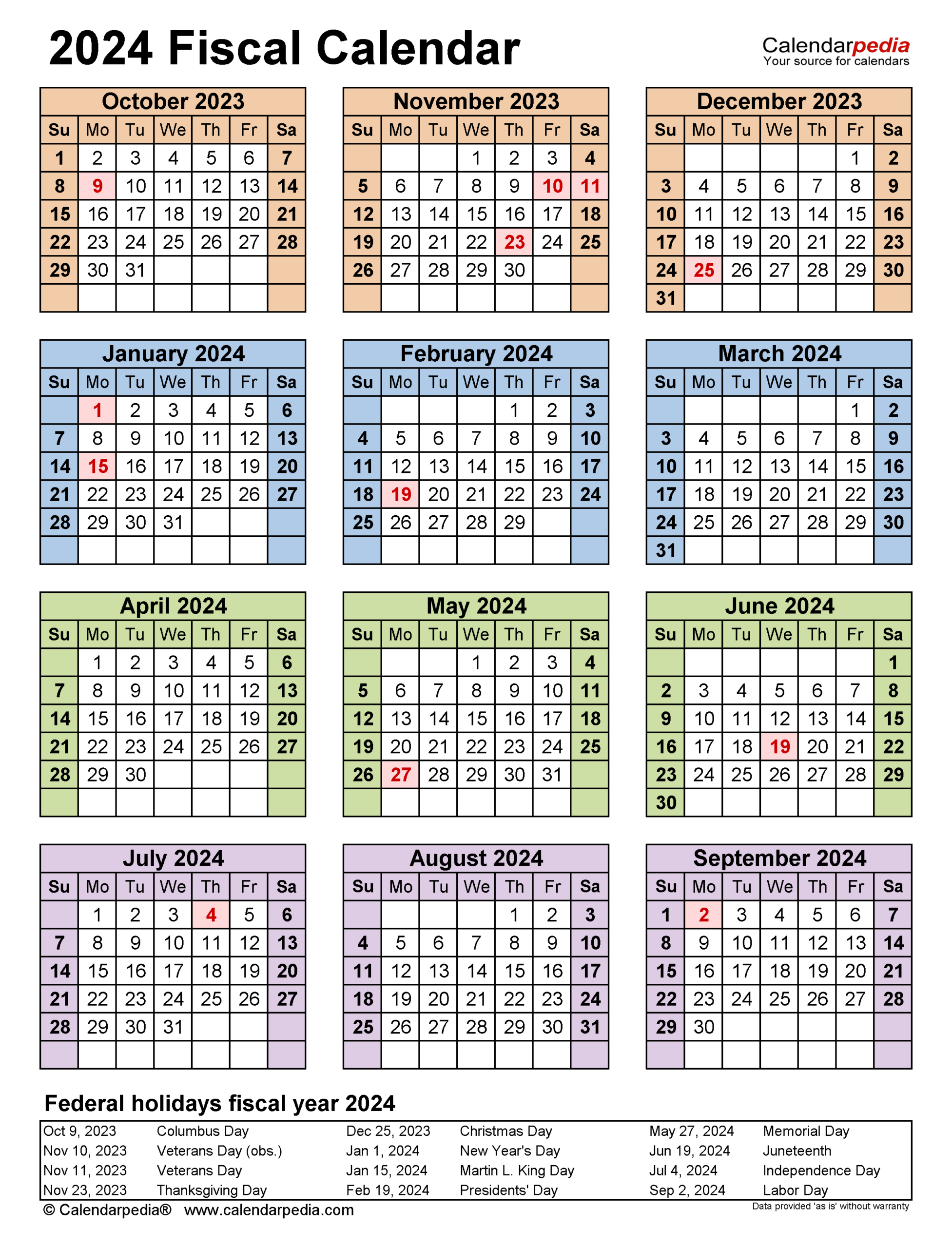 2024 Financial Year Calendar Excel Printable Calendar 2024