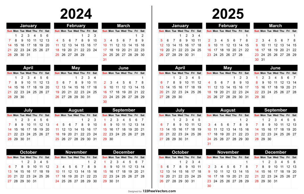 Free Printable Calendar 2024 and 2025 | Printable Calendar 2024