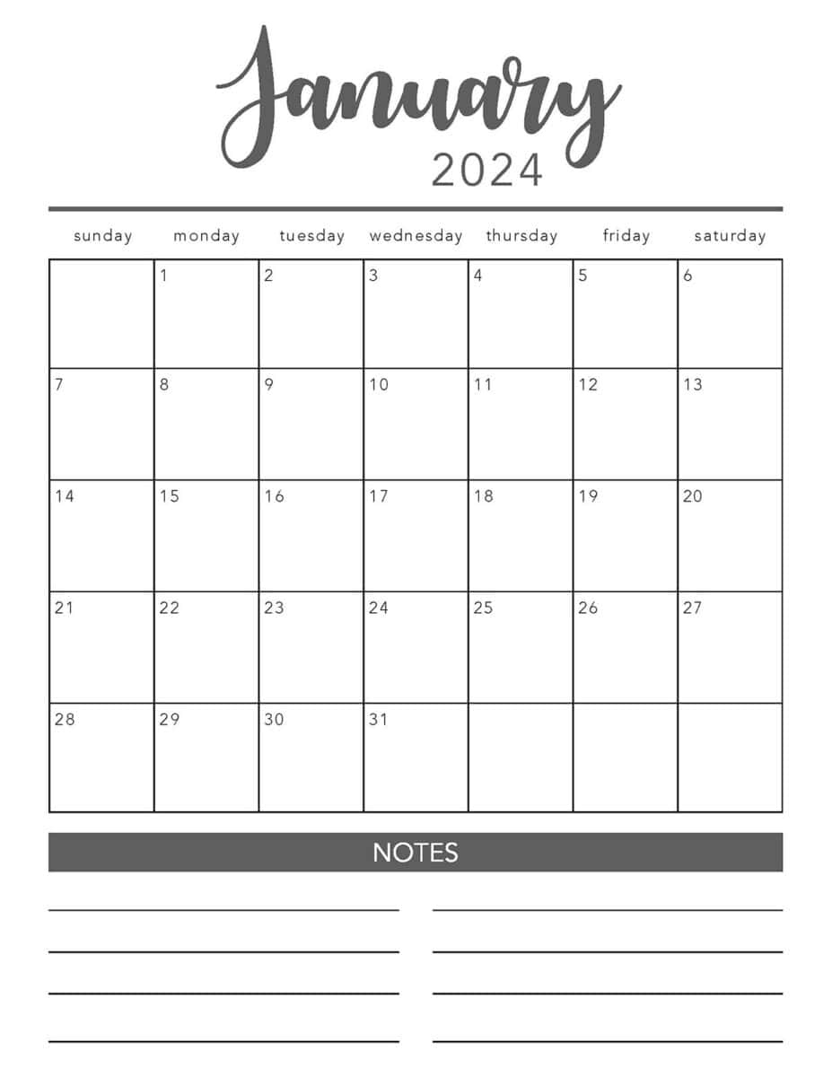 Free 2024 Printable Calendar Template - I Heart Naptime | Free 2024 Printable Calendar Template