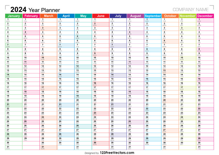 Free 2024 Year Planner | 2024 Yearly Planner Template