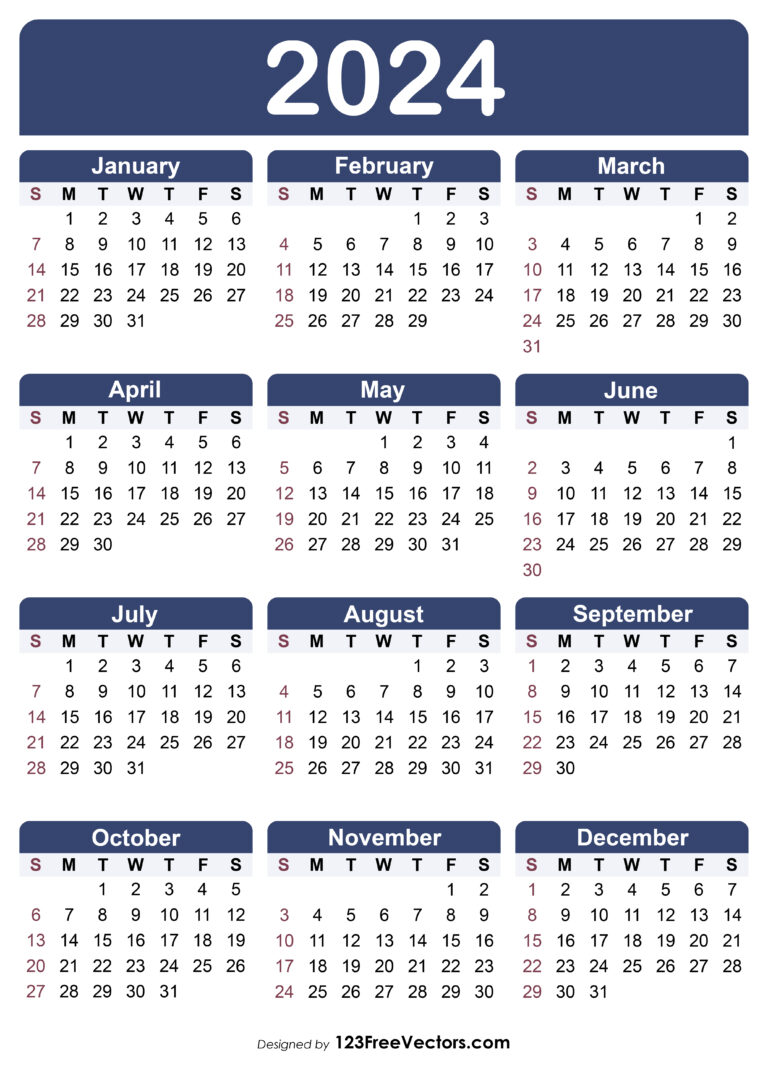 Free Calendar Template 2024 | 2024 Calendar Templates