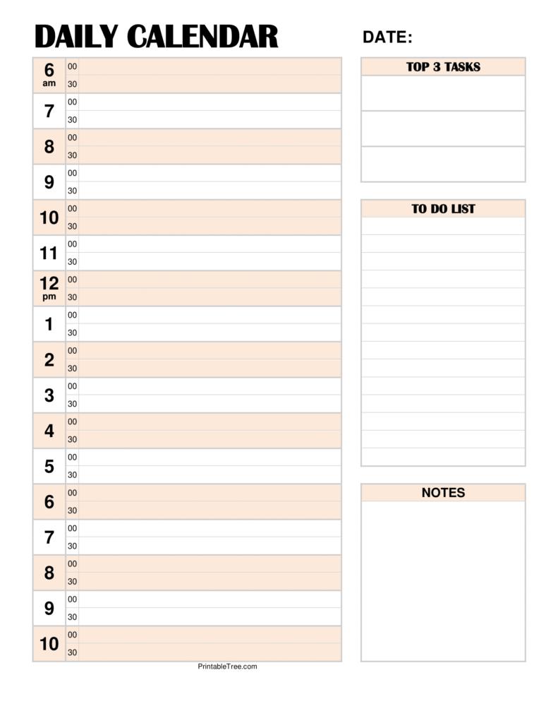 Free Daily Calendar Printable Pdf Templates | Printable Daily Calendar 2024