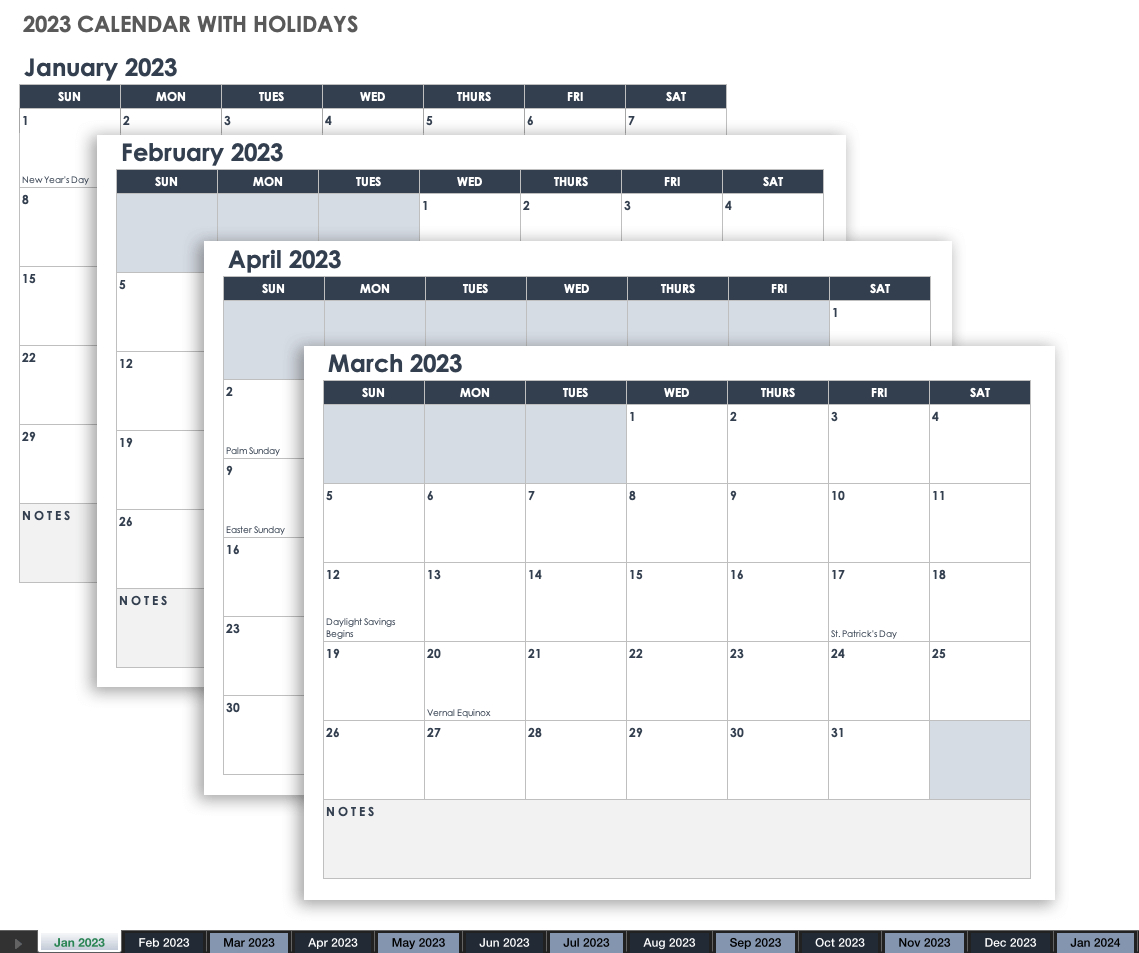 Free Google Calendar Templates | Smartsheet | 2024 Yearly Calendar Google Sheets