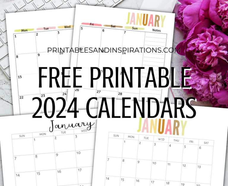 Free Printable 2024 Calendar Printable Pdf - Printables And | 2023 Calendar 2024 Printable Monthly