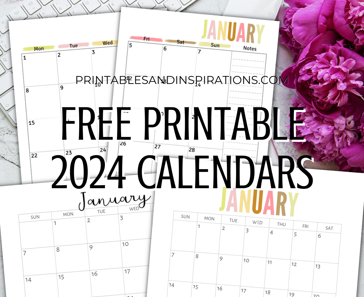 Free Printable 2024 Calendar Printable Pdf - Printables And | 2024 Calendar Free Printable