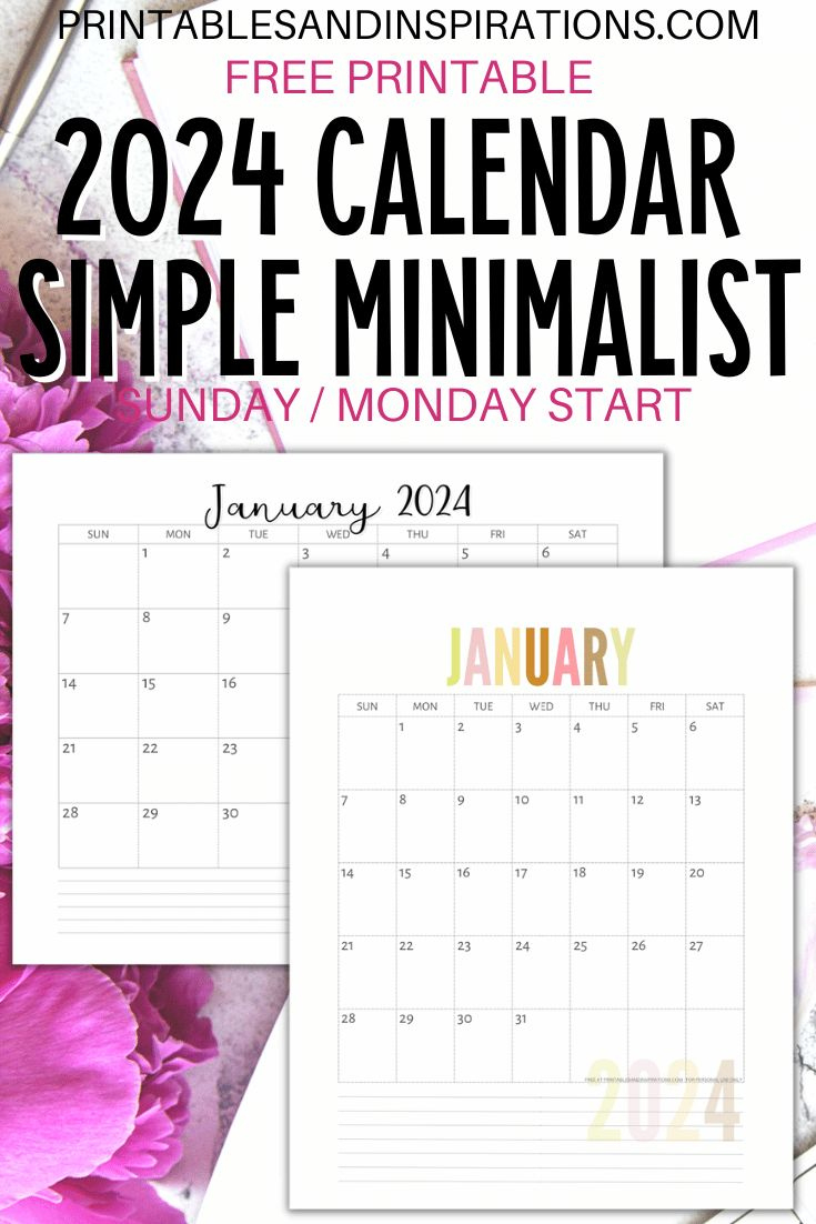 Free Printable 2024 Calendar Printable Pdf - Printables And | 2024 Calendar Printable Calendar