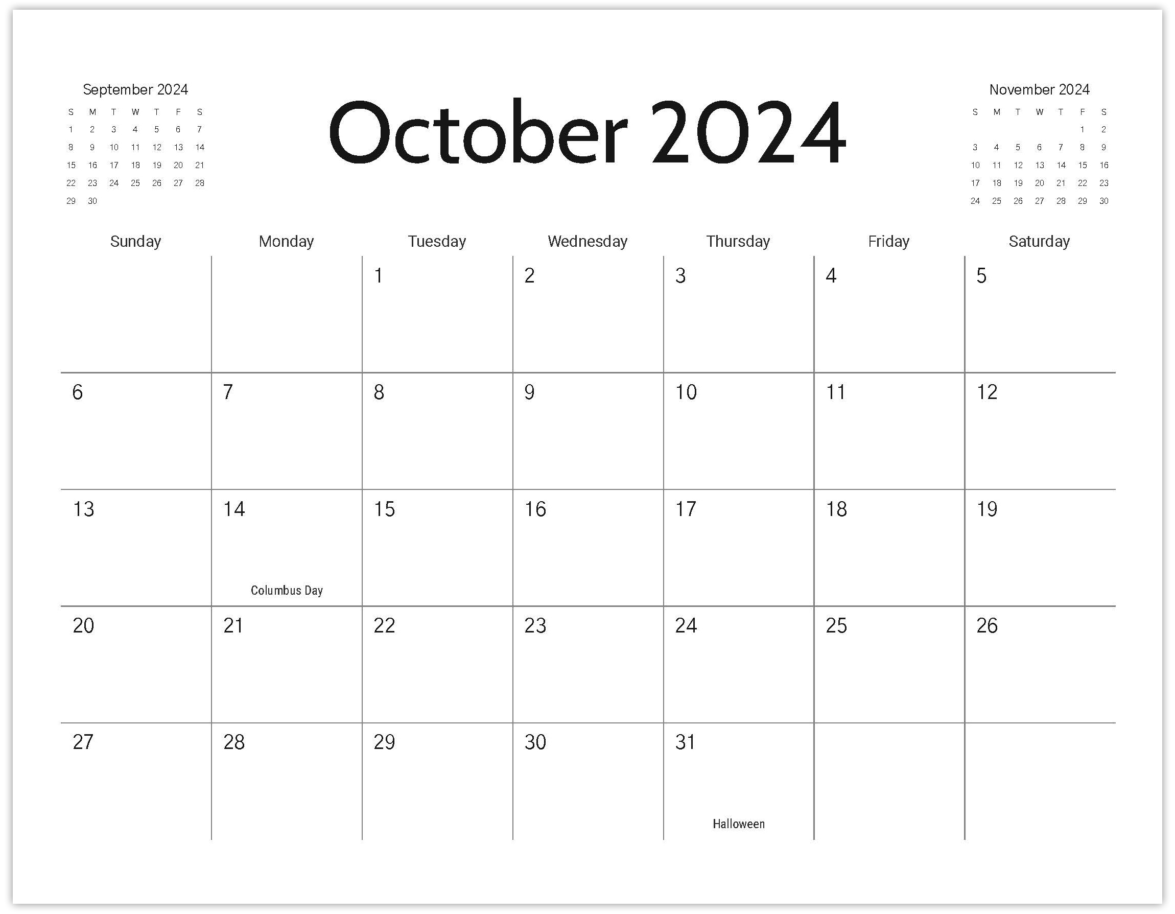 Free Printable Calendar 2024 | 2024 Monthly Calendar Printable