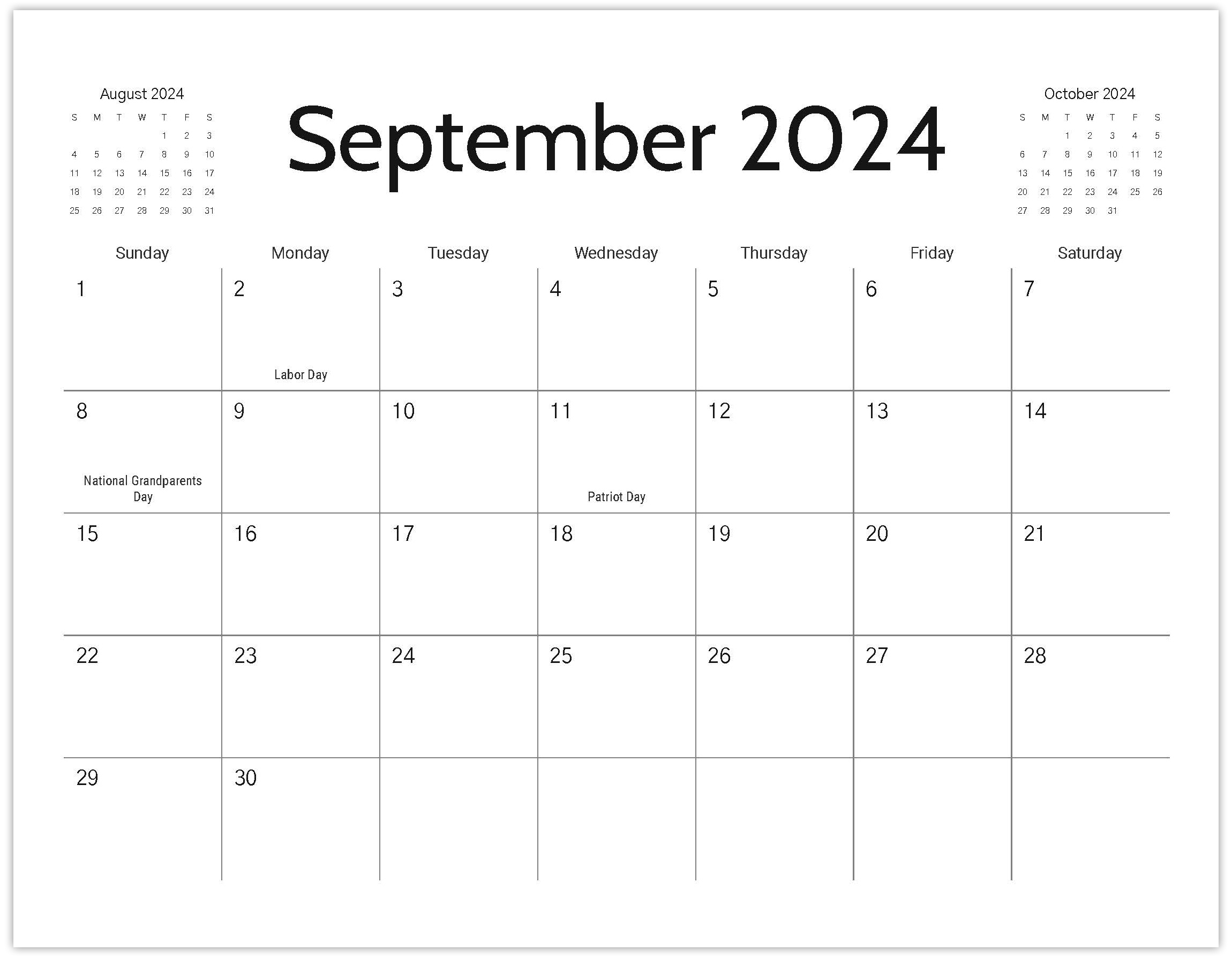 Free Printable Calendar 2024 | Printable 2024 Monthly Calendar With Holidays