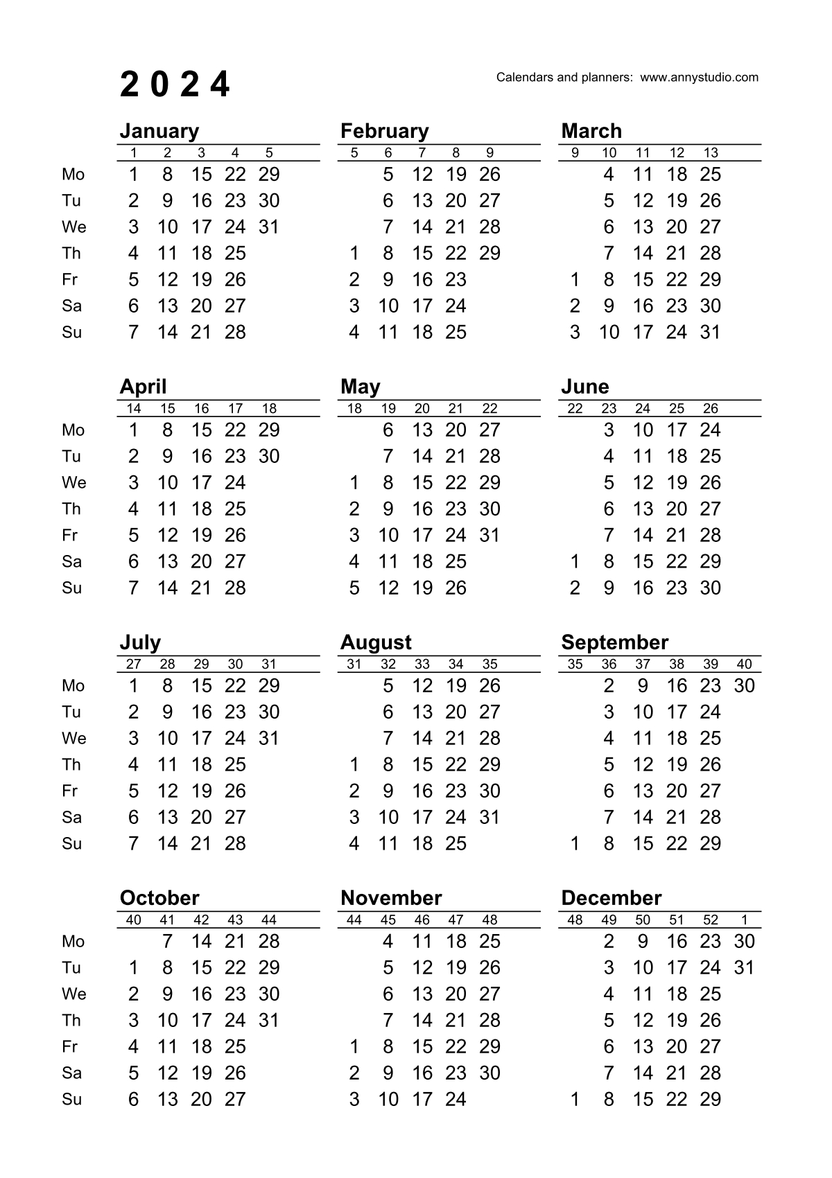 Free Printable Calendars And Planners 2024, 2025 And 2026 | 2024 Qld Calendar Printable Free