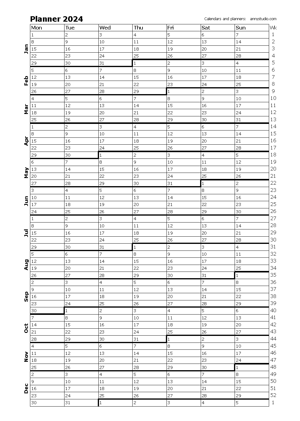 Free Printable Calendars And Planners 2024, 2025 And 2026 | 2024 Yearly Planner Printable Free
