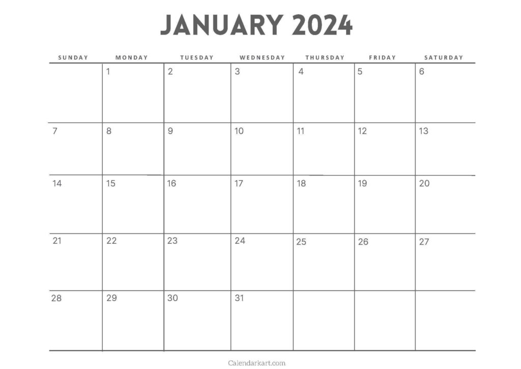 2024 Calendar Printable HP | Printable Calendar 2024