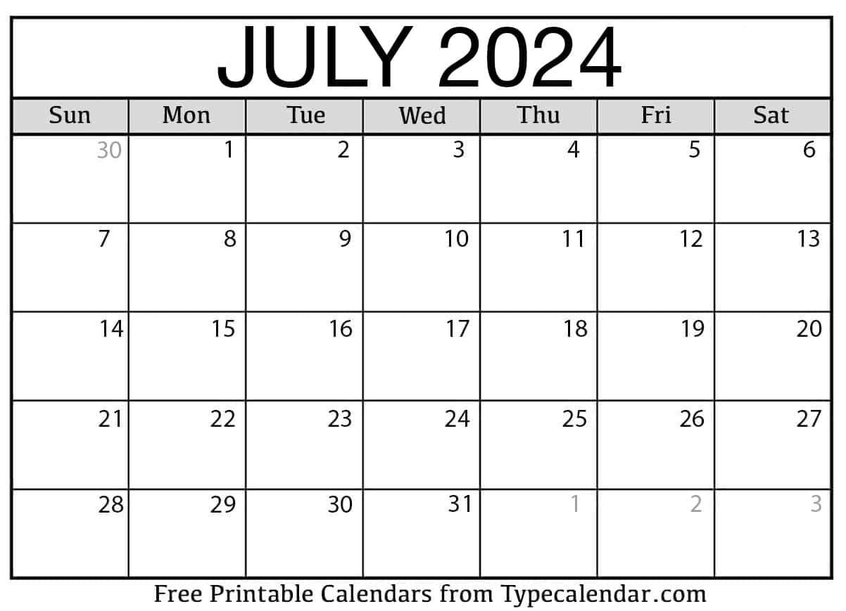 Free Printable July 2024 Calendars - Download | 2024 Yearly Calendar View