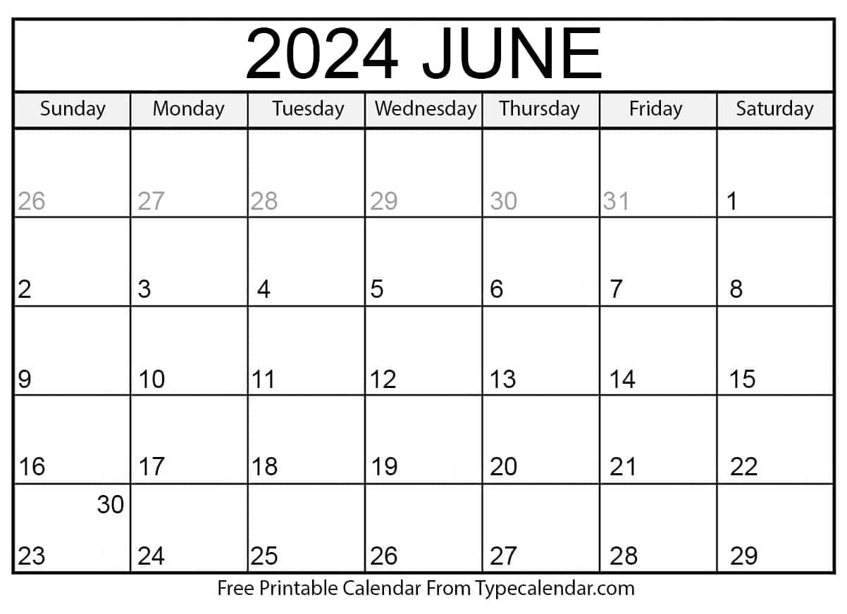 Free Printable June 2024 Calendars - Download | Desk Calendar 2024 Printable