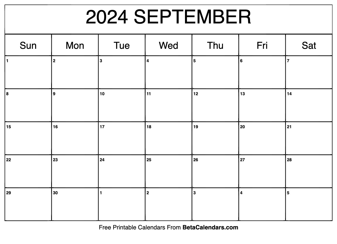 Free Printable September 2024 Calendar | Calendar September 2024 Printable