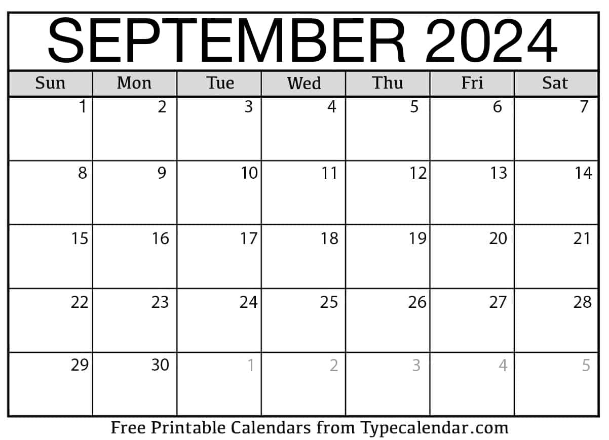 Free Printable September 2024 Calendars - Download | Calendar September 2024 Printable