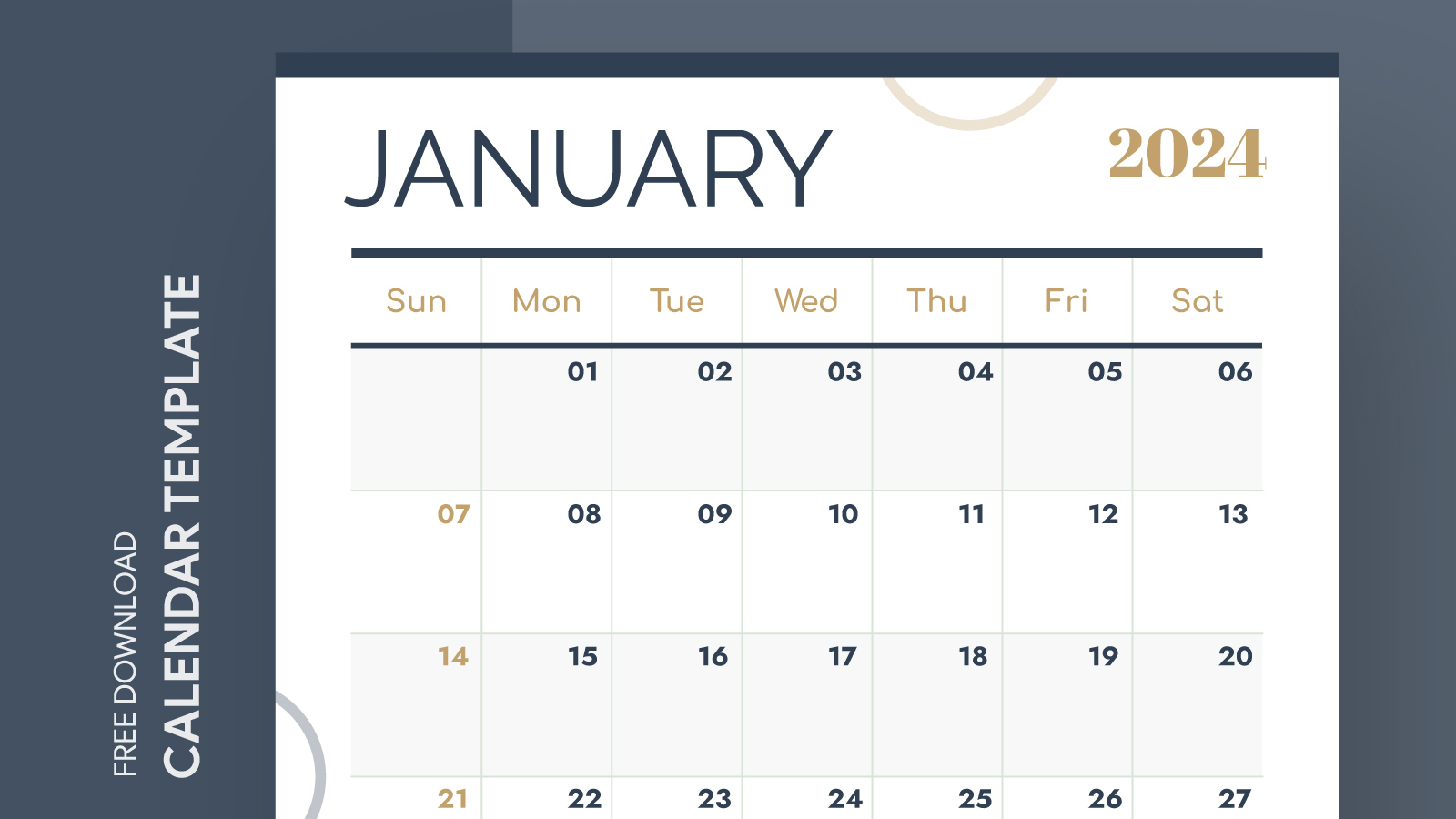 January 2024 Calendar Free Google Docs Template - Gdoc.io | Google Calendar 2024 Printable Free