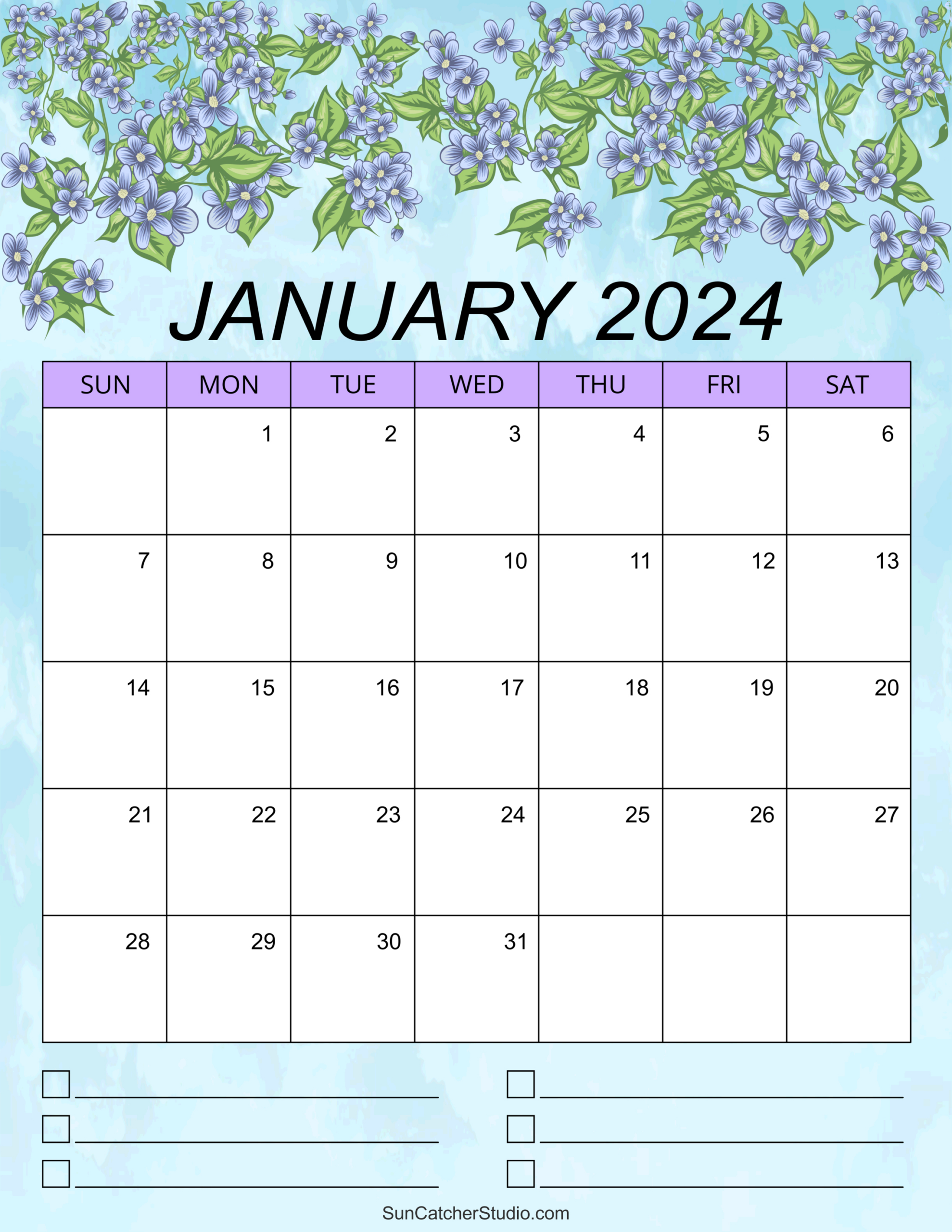 January 2024 Calendar (Free Printable) – Diy Projects, Patterns | Monthly Calendar 2024 Printable Portrait