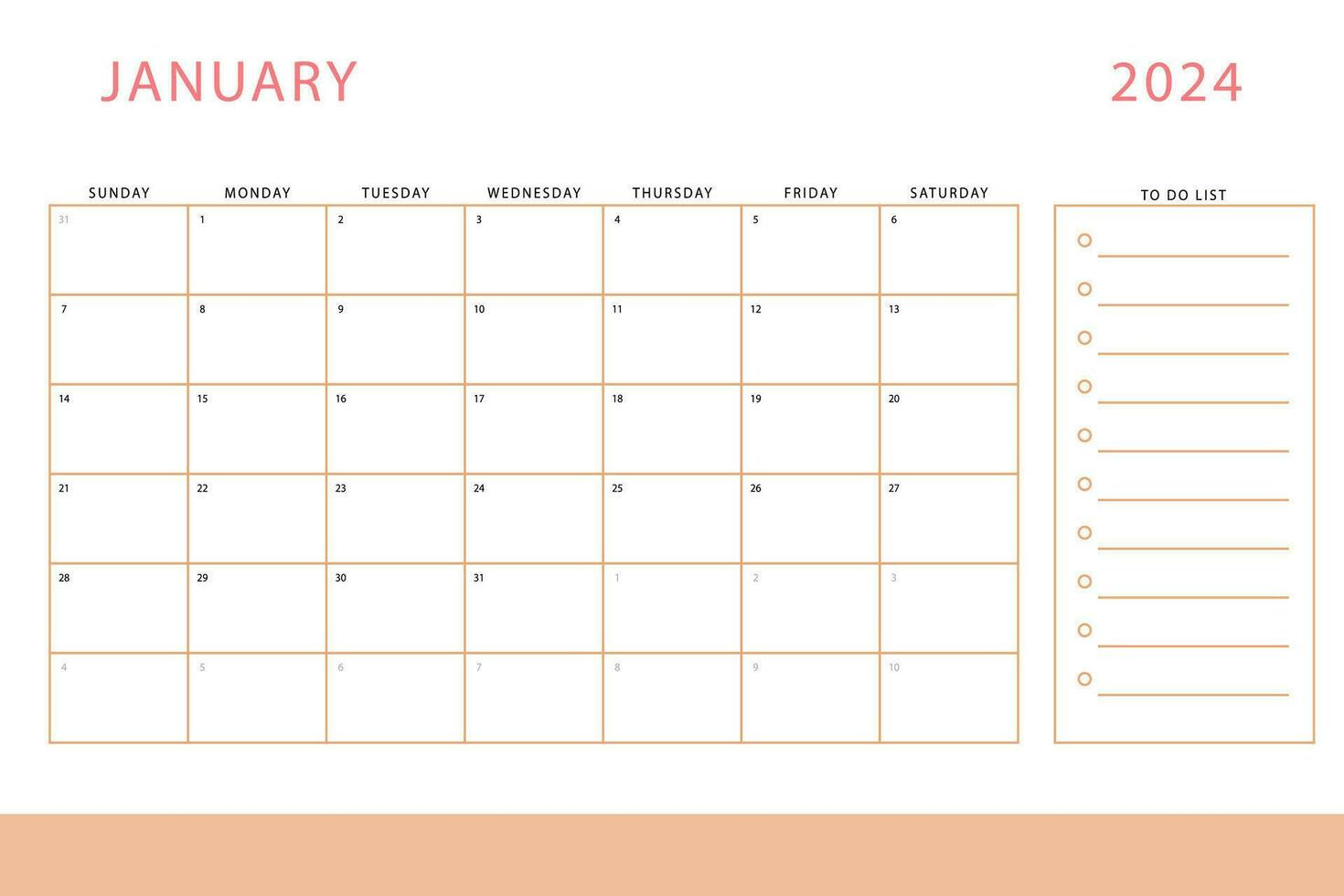 January 2024 Calendar. Monthly Planner Template. Sunday Start | 2024 Printable Calendar 11X17
