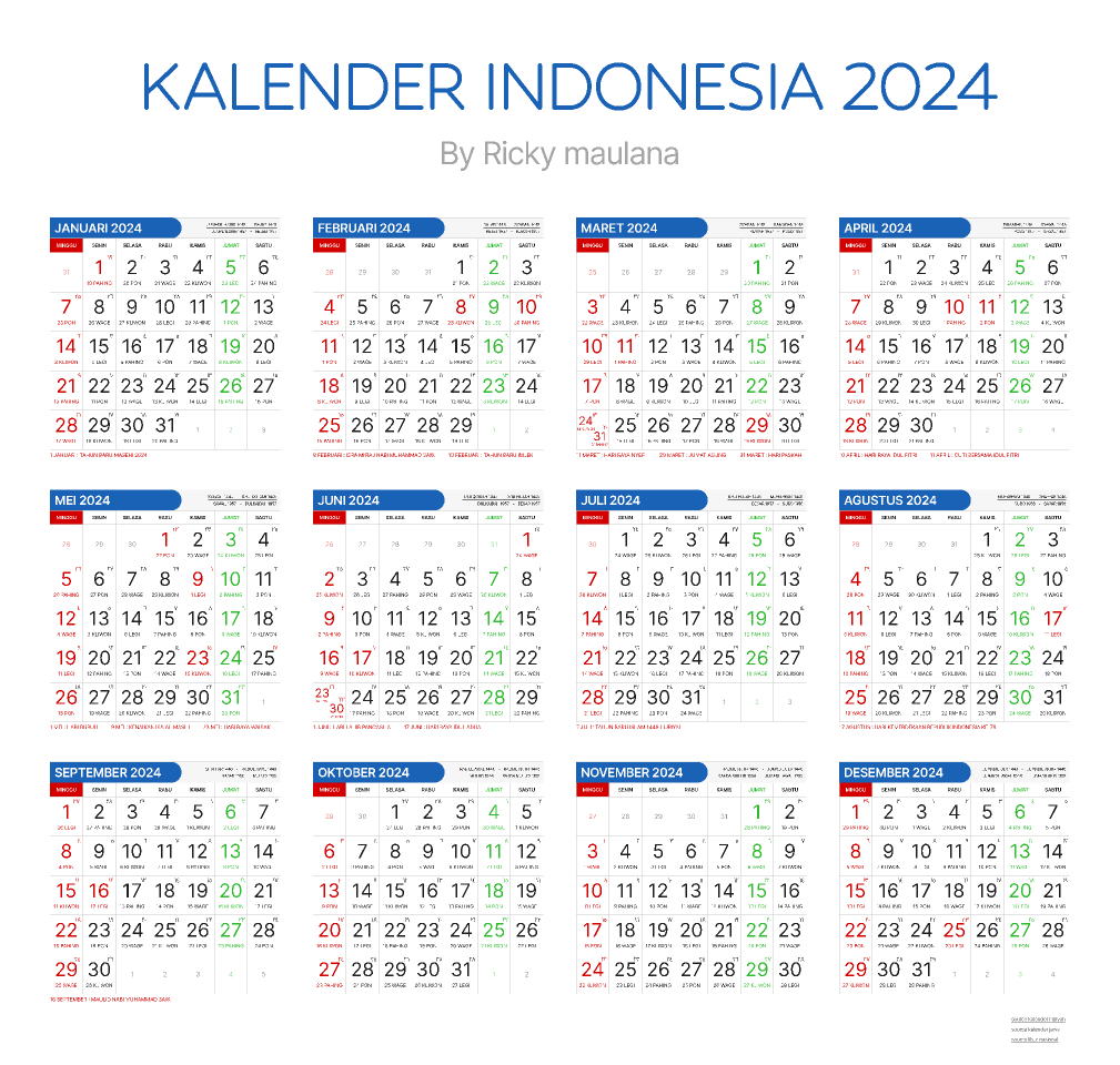 Kalender Indonesia 2024 Lengkap (Community)1 | Figma Community | Kalender 2024