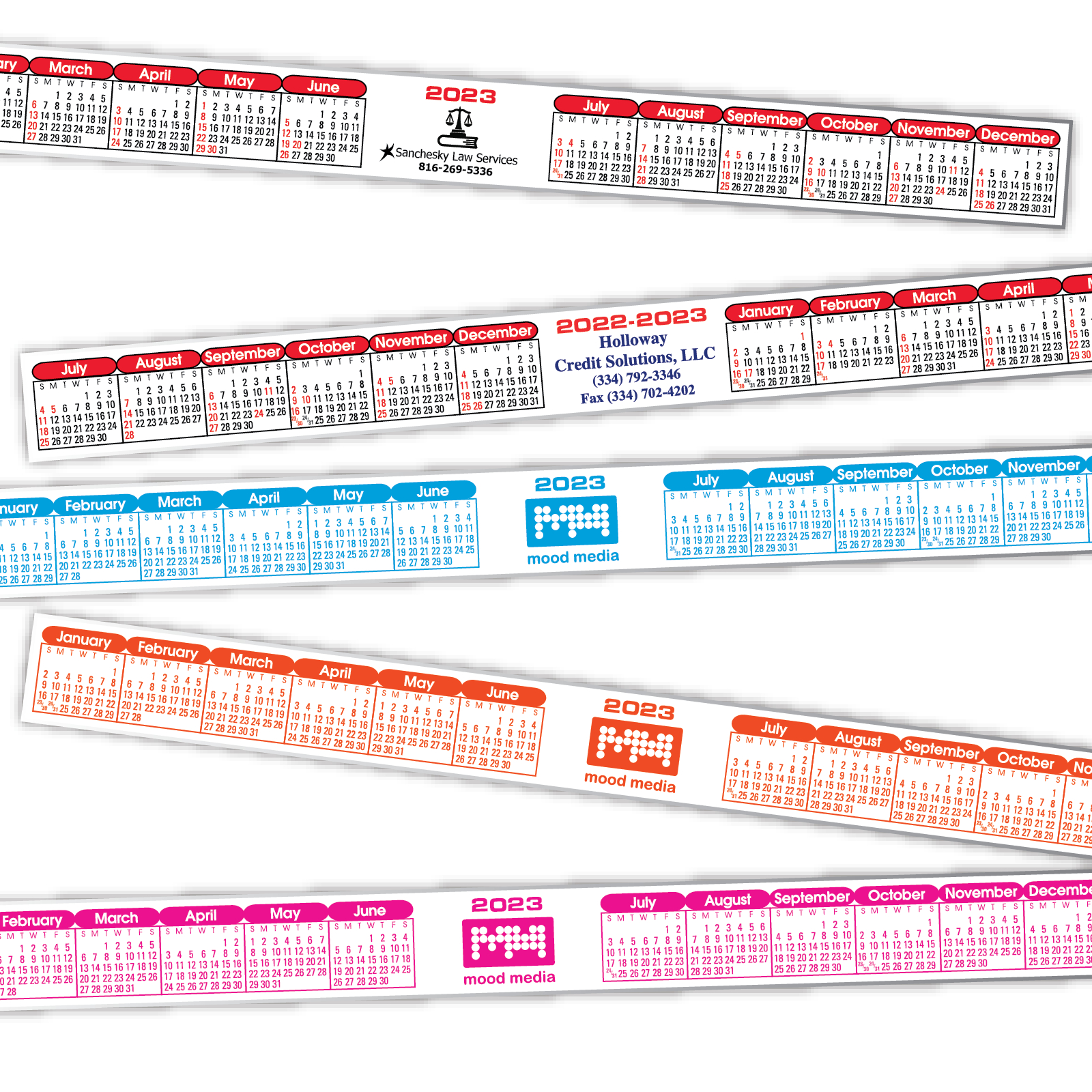 Kwv-43 Kwik-Stik® Horizontal Strip Calendar (Spot Color) | 2024 Calendar Strip Printable