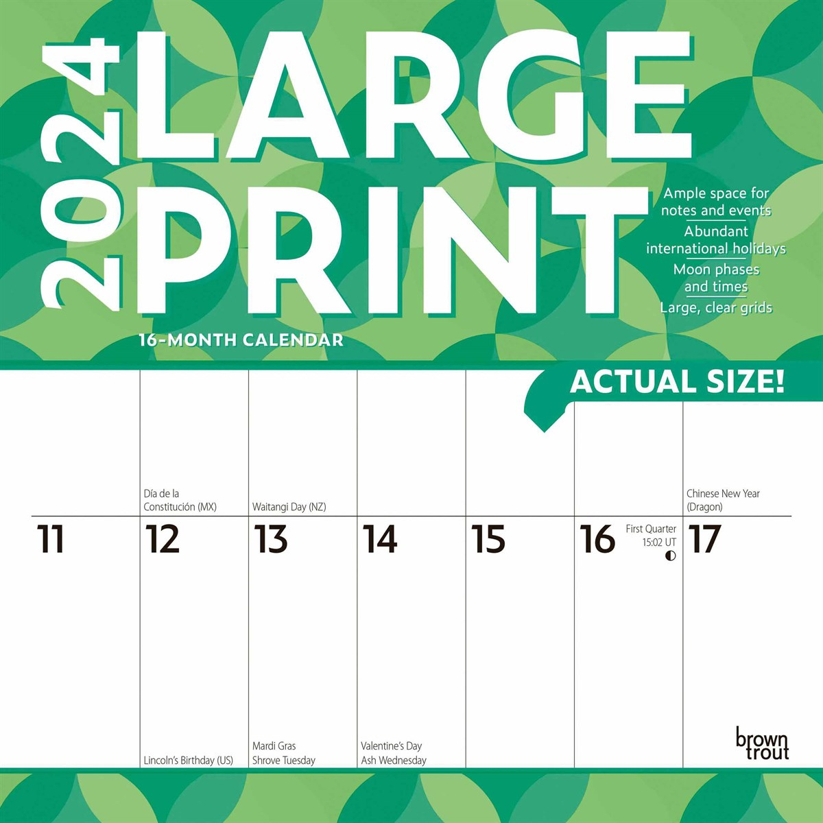 Large Print Calendar 2024 | 2024 Calendar Large Print