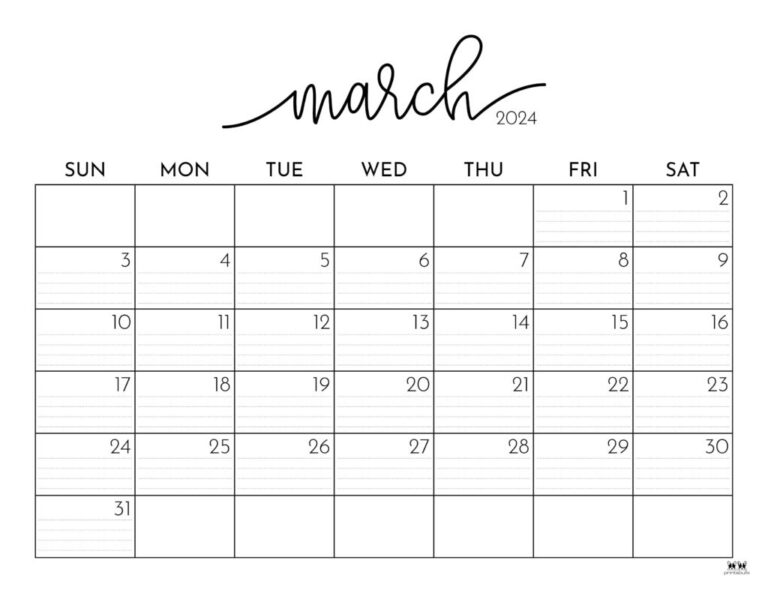 March 2024 Calendars - 50 Free Printables | Printabulls | Calendar 2024 Printable March