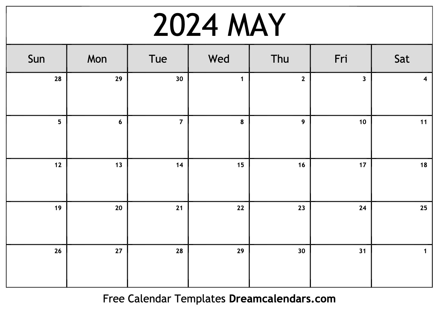 May 2024 Calendar | Free Blank Printable With Holidays | Printable Calendar 2024 May