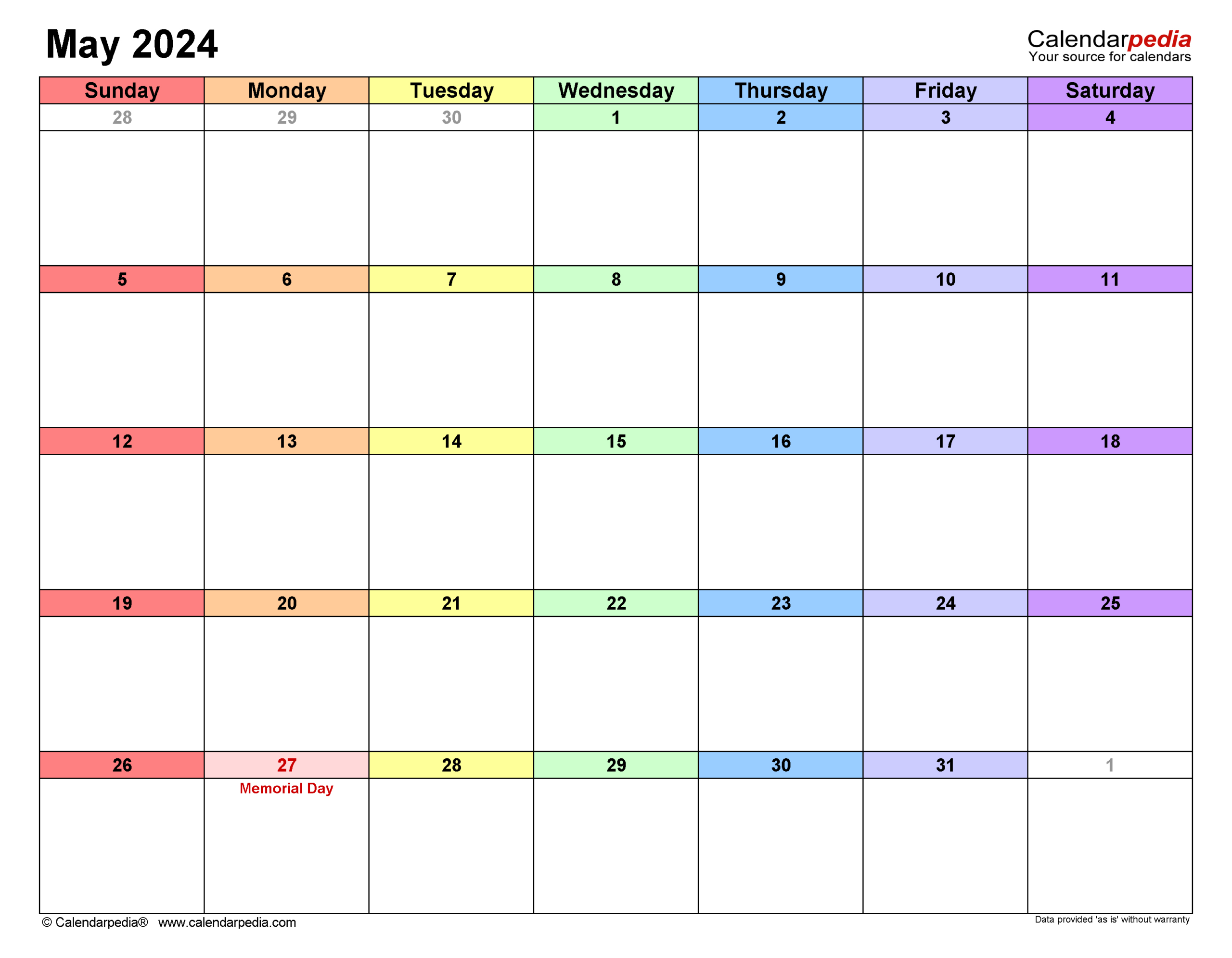 May 2024 Calendar | Templates For Word, Excel And Pdf | Printable Calendar 2024 Thailand