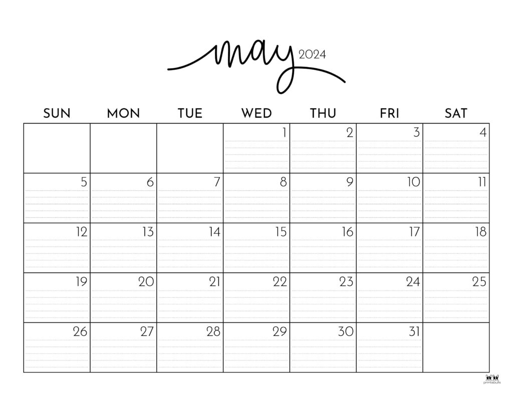 May 2024 Calendars - 50 Free Printables | Printabulls | Calendar 2024 Printable May