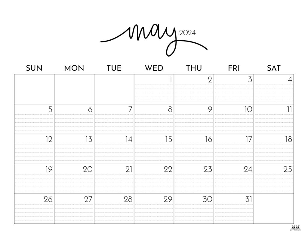 May 2024 Calendars - 50 Free Printables | Printabulls | Free Printable Calendar 2024 May