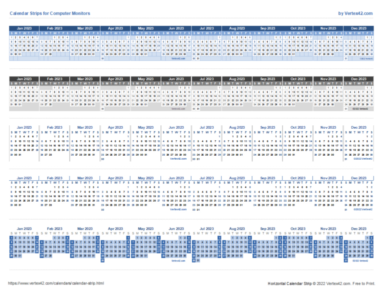 Monitor Calendar Strip Template | 2024 Keyboard Calendar Printable