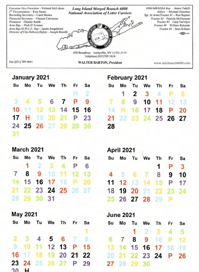 Nalc Color Coded Calendar - Printable Word Searches | Nalc Calendar 2024 Printable