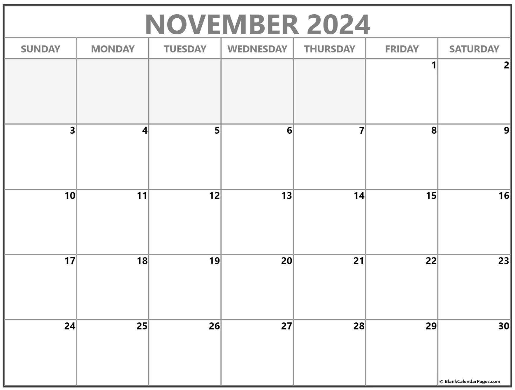 November 2024 Calendar | Free Printable Calendar | 2024 Calendar Printable Vertex
